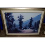 LARGE PRINT OF A MOUNTAIN SCENE