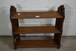 SMALL STAINED WOOD LOW SHELF