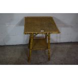 CANE CONSERVATORY TABLE, APPROX 46CM SQUARE