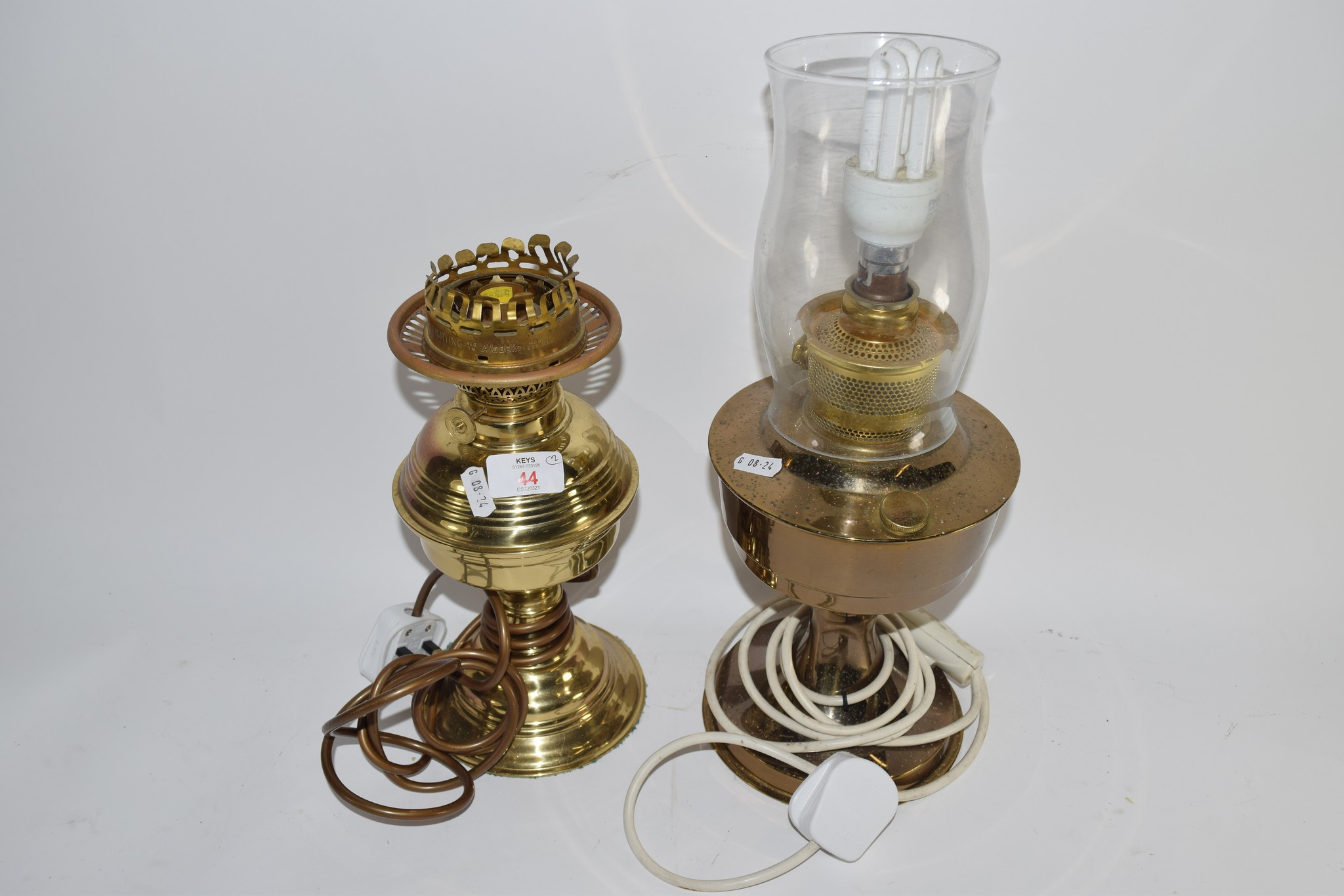 TWO BRASS LAMPS