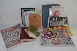 TRAY CONTAINING LEAFLETS, BOOKS ETC TOGETHER WITH LAST NEWS OF THE WORLD EDITION NO 8674