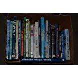 BOX OF HARDBACK BOOKS, MAINLY AVIATION RELATED INCLUDING CONCORDE, A PHOTOGRAPHIC HISTORY, LIVING