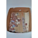 SMALL BOX CONTAINING PENNY STAMPS ETC