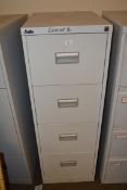 MODERN FOUR DRAWER GREY PAINTED FILING CABINET BY SILVERLINE, 132CM HIGH