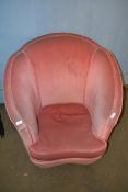 ART DECO PINK UPHOLSTERED ARMCHAIR