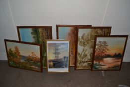 FRAMED WOODLAND SCENE PICTURES BY C TOMLIN