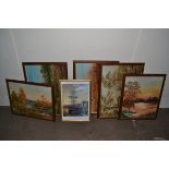 FRAMED WOODLAND SCENE PICTURES BY C TOMLIN