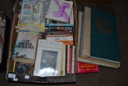 TRAY CONTAINING MIXED BOOKS INCLUDE ROBERT GODDARD, RUTH RENDELL, NIGEL WILLIAMS ETC