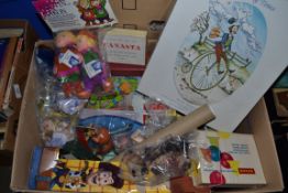 BOX OF VINTAGE GAMES AND TOYS INCLUDING TOY STORY ETC