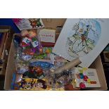 BOX OF VINTAGE GAMES AND TOYS INCLUDING TOY STORY ETC