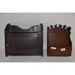 TWO SMALL 20TH CENTURY WALL HANGING STORAGE UNITS