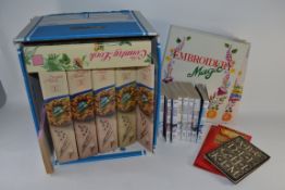 EMBROIDERY WOOK BOOKS TOGETHER WITH JAPANESE POP ART COMICS ETC