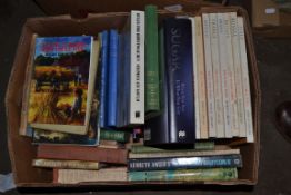 BOX OF HARD AND PAPERBACK BOOKS INCLUDING ALAN SUGAR AUTOBIOGRAPHY, PURSUIT OF HAPPINESS BY PETER