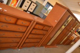 IMPRESSIVE BEDROOM SUITE BY SILENT NIGHT COMPRISING TWO CHESTS OF DRAWERS, TWO MATCHING MIRRORED