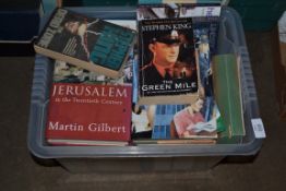 BOX OF MIXED BOOKS INCLUDING JERUSALEM IN THE 20TH CENTURY, THE CHAOTIC BOOK OF OFFICE LIFE,