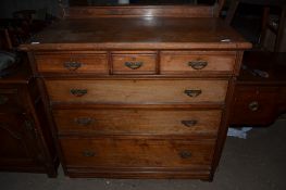 EDWARDIAN CHEST OF DRAWERS WITH BRASS HANDLES, 106CM HIGH