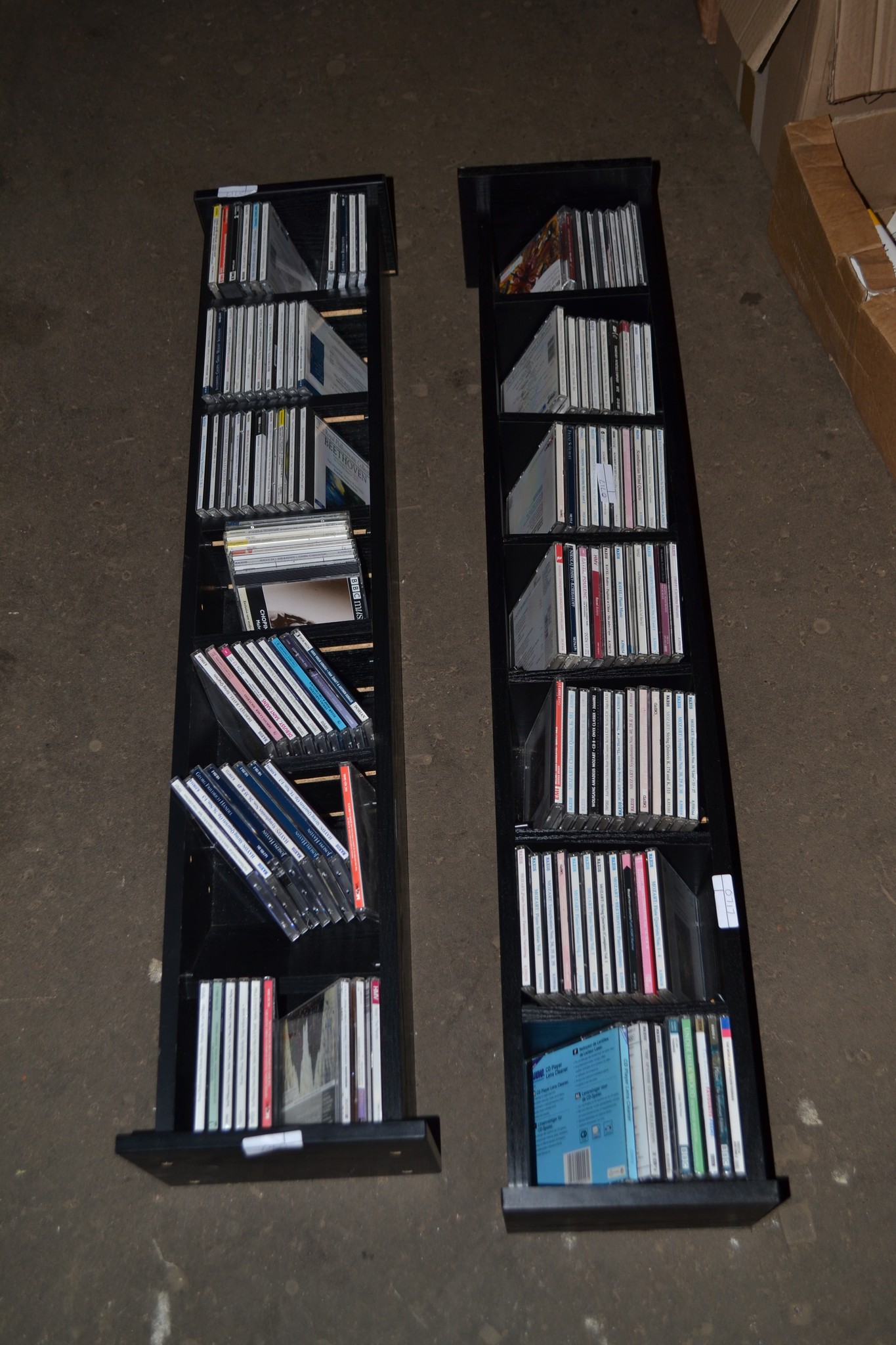 TWO CD RACKS AND CONTENTS (MAINLY CLASSICAL)