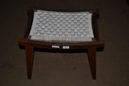 WOODEN AND RUSH SEATED STOOL