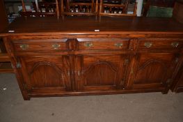 MODERN REPRODUCTION SIDEBOARD WITH THREE DRAWERS OVER THREE DOORS, 182CM WIDE