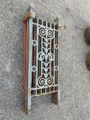 VINTAGE RAILING SECTIONS (PAINTED GREY/RED), EACH APPROX 41CM X 101CM