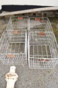 4 X GALVANISED WIRE BASKETS