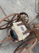 TWO SEEDERS AND VARIOUS TOOLS