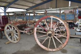 VINTAGE WOODEN HORSE DRAWN FARM CART