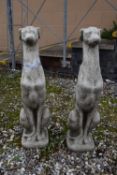 PR MEDIUM COMPOSITION FIGURES OF SEATED WHIPPETS H 75 CM