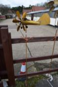 METAL BIPLANE WEATHERVANE H 150