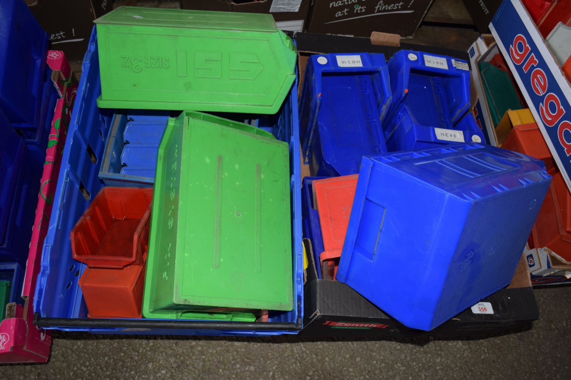 Two boxes of storage tubs