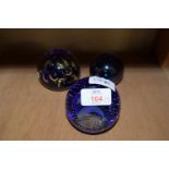 THREE PAPERWEIGHTS, ONE CAITHNESS WITH DOLPHIN DECORATION