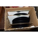 SMALL BOX CONTAINING RECORDS, 45RPM, MAINLY POP MUSIC