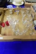 GLASS WARES INCLUDING LARGE WINE GLASSES SIGNED BY DAVID WALLACE