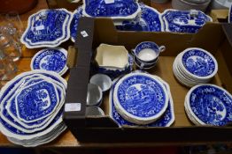EXTENSIVE QUANTITY OF COPELAND SPODE TOWER PATTERN BLUE AND WHITE TEA AND DINNER WARES INCLUDING
