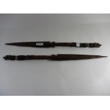 PAIR OF WOODEN CARVED SPEARS