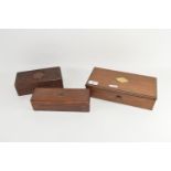 THREE CARVED WOODEN BOXES