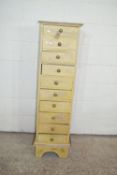 VINTAGE PAINTED WOOD TALL CHEST OF TEN DRAWERS, APPROX WIDTH MAX 40CM