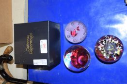 THREE PAPERWEIGHTS INCLUDING CAITHNESS, MYNAD NO A460