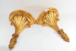 PAIR OF GILT WALL MOUNTS