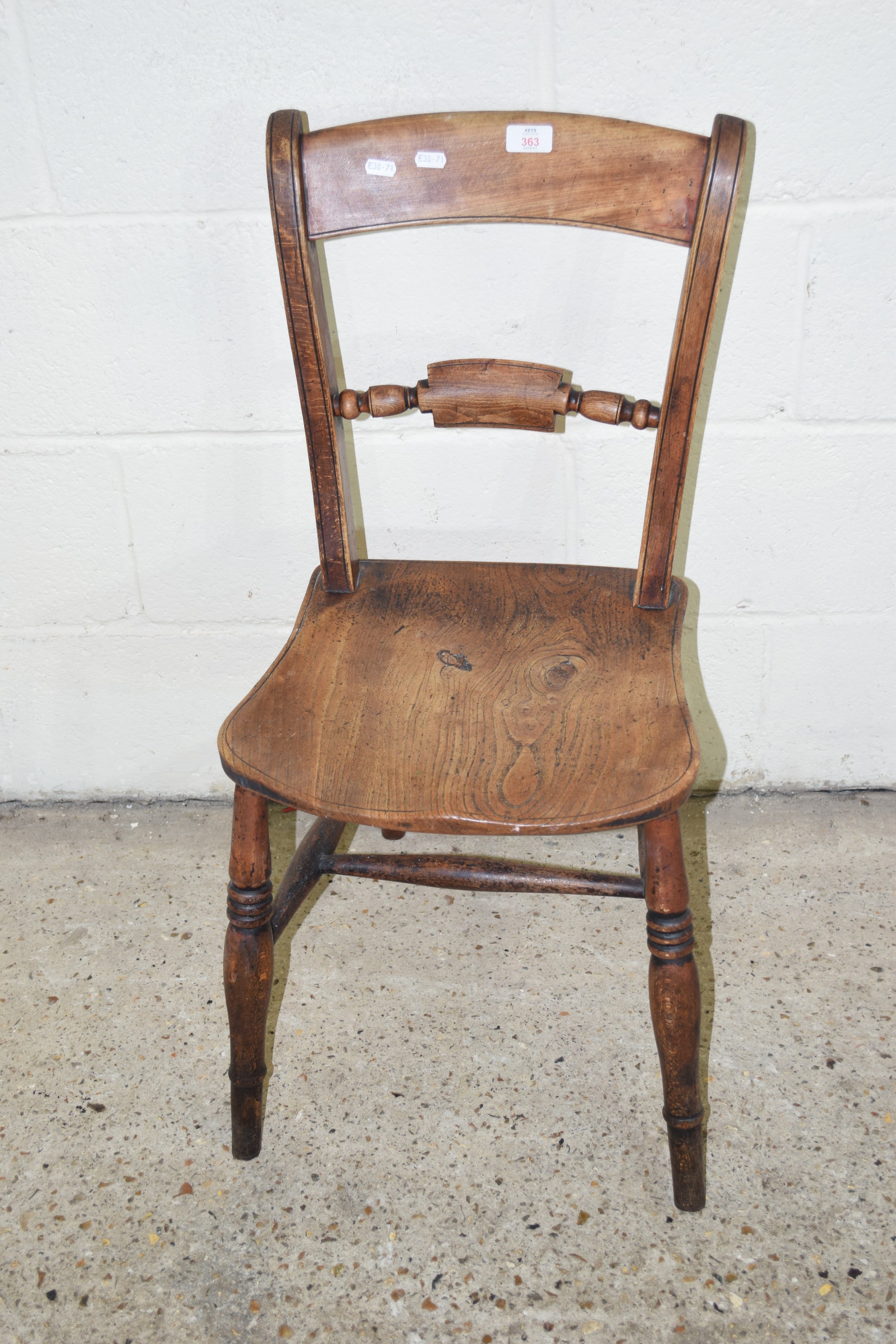 SMALL RUSTIC BEDROOM CHAIR, HEIGHT APPROX 86CM