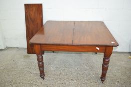 19TH CENTURY EXTENDING DINING TABLE, APPROX 114 X 106CM TOGETHER WITH A FURTHER 38CM EXTRA LEAF