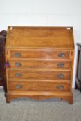 GOOD QUALITY REPRODUCTION FALL FRONT BUREAU WITH FITTED INTERIOR, WIDTH APPROX 85CM MAX