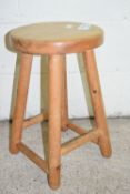 SMALL WAXED PINE KITCHEN STOOL, APPROX 31CM DIAM