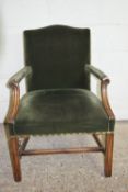UPHOLSTERED ELBOW CHAIR, WIDTH APPROX 58CM MAX