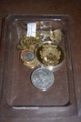 SMALL TRAY CONTAINING COINAGE INCLUDING GEORGE V, QUEEN ELIZABETH CROWN WITH SOUTHERN RHODESIA ON