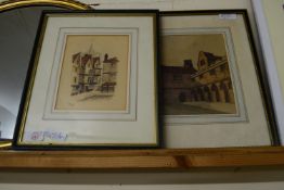 PRINT OF THE MANCROFT STEPS IN NORWICH TOGETHER WITH FURTHER PRINT OF WHITEFRIARS (2)