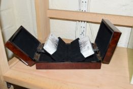 WOODEN BOX CONTAINING TWO SETS OF PLAYING CARDS