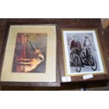 VINTAGE PHOTO IN WOODEN FRAME TOGETHER WITH AN HMV PHOTO IN WOODEN FRAME