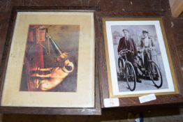 VINTAGE PHOTO IN WOODEN FRAME TOGETHER WITH AN HMV PHOTO IN WOODEN FRAME