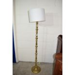 MODERN BRASS LAMP STANDARD, APPROX 127CM